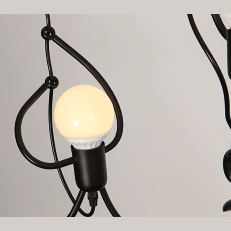 Zwart blootgestelde lamp hanger plafond licht loft stijl metalen woonkamer hangsellamp lampje