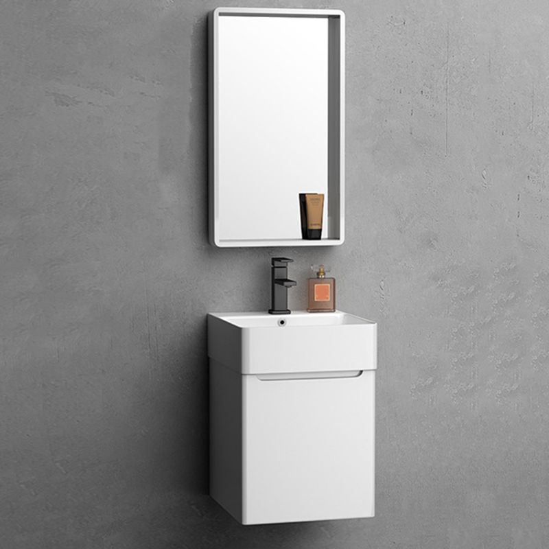 Modern Wooden Sink Vanity White Wall Mount Bathroom Vanity Cabinet with Mirror