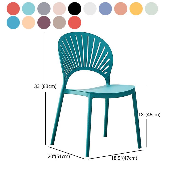 Contemporary Open Stacking Side Chair Matte Finish Plastic Dining Chair