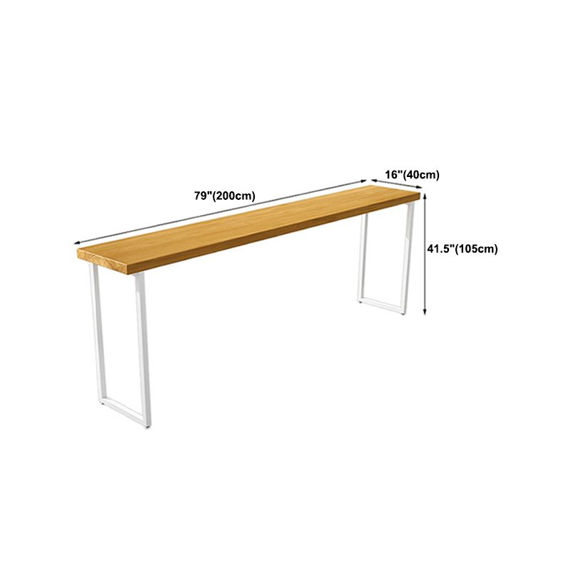 Pine Wood Bar Dining Table Modern Rectangle Bar Table with Sled Pedestal for Dining Room