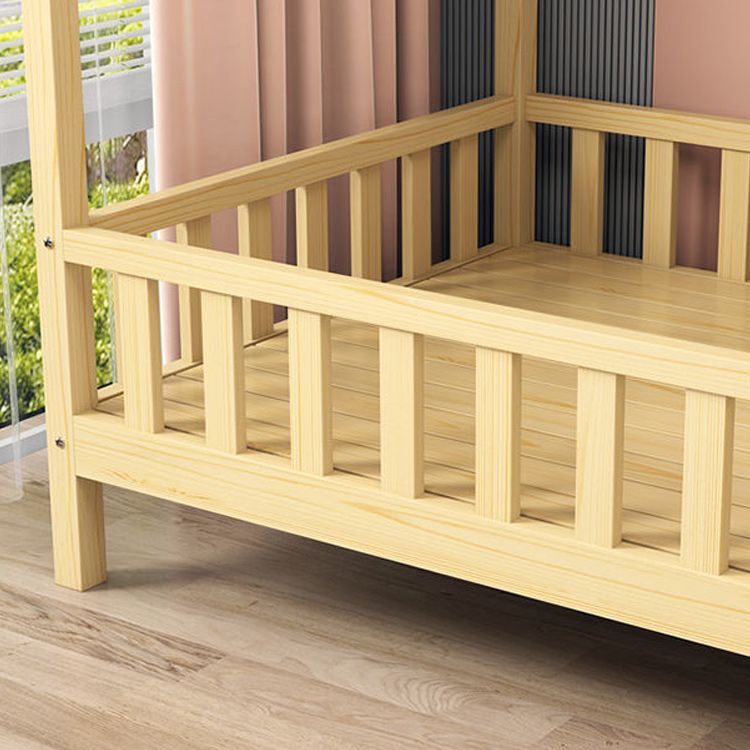 Standard Size Solid Wood Nursery Bed Modern Nursery Crib in Light Wood