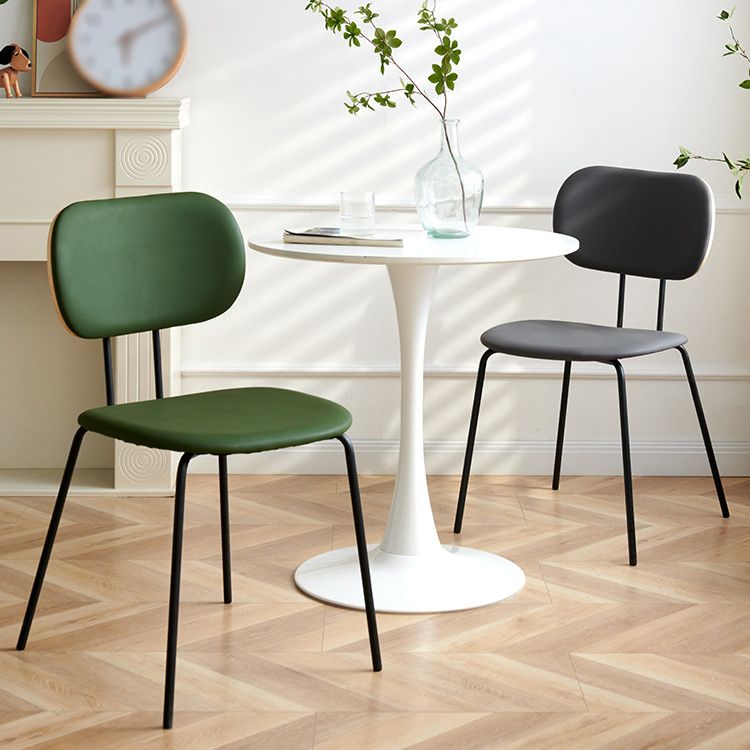 Industrial Style Matte Finish Metal Side Chair Open Back Dining Side Chair