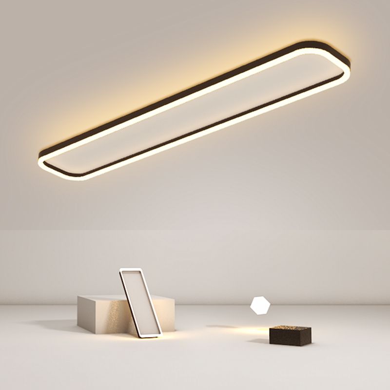 Modern Style Rectangular Shade Ceiling Lamp Metal 1 Headed Ceiling Lighting for Restaurant