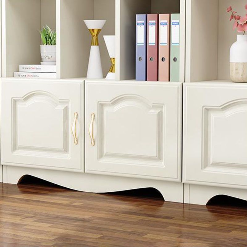 Modern Solid Engineered Bookcase White Geometric Bookshelf for Living Room