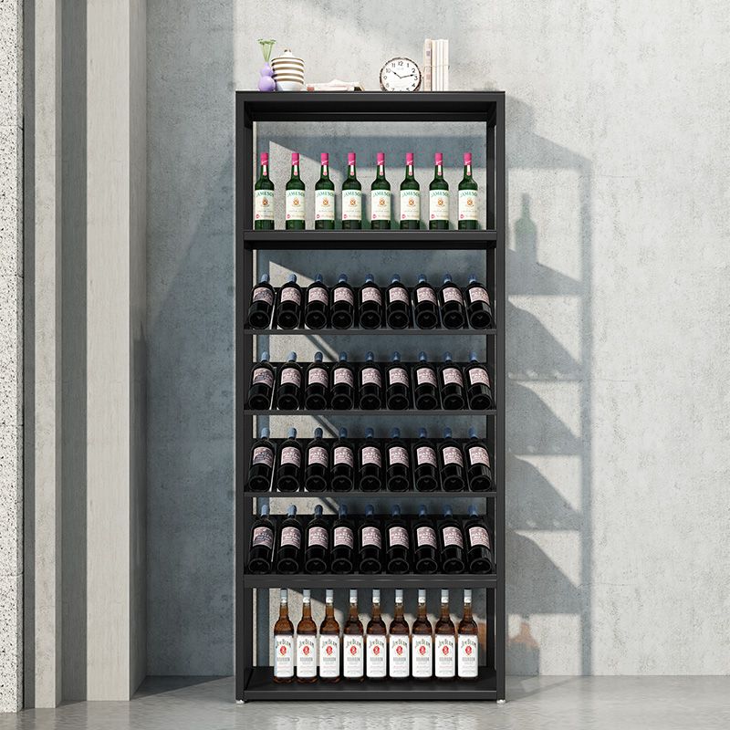 Modern Floor Wine Bottle & Glass Rack Metal  Wine Rack with Shelf