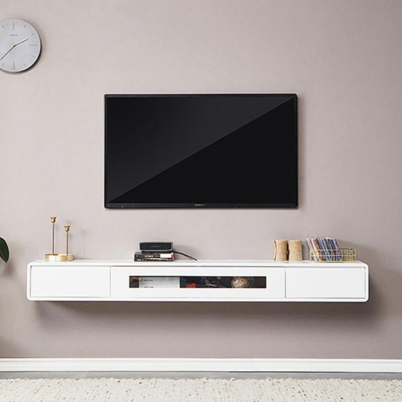 Wall-mounted TV Stand Console Wooden TV Media Console with Drawers