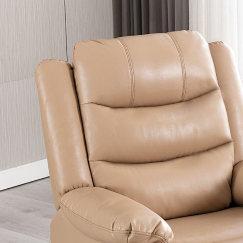 Solid Color Faux Leather Standard Recliner Manial-Push Back Recliner Chair