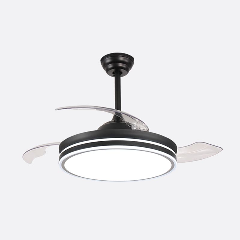 Metal LED Ceiling Fan in Black / White / Nickel Modern Fan Lighting Fixture