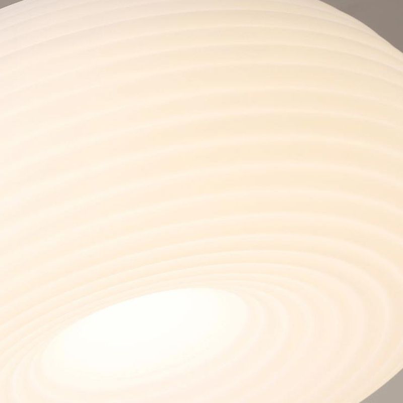 LED Modern Metal Flush Mount Circle Shape Ceiling Light with Plastic Shade for Living Room