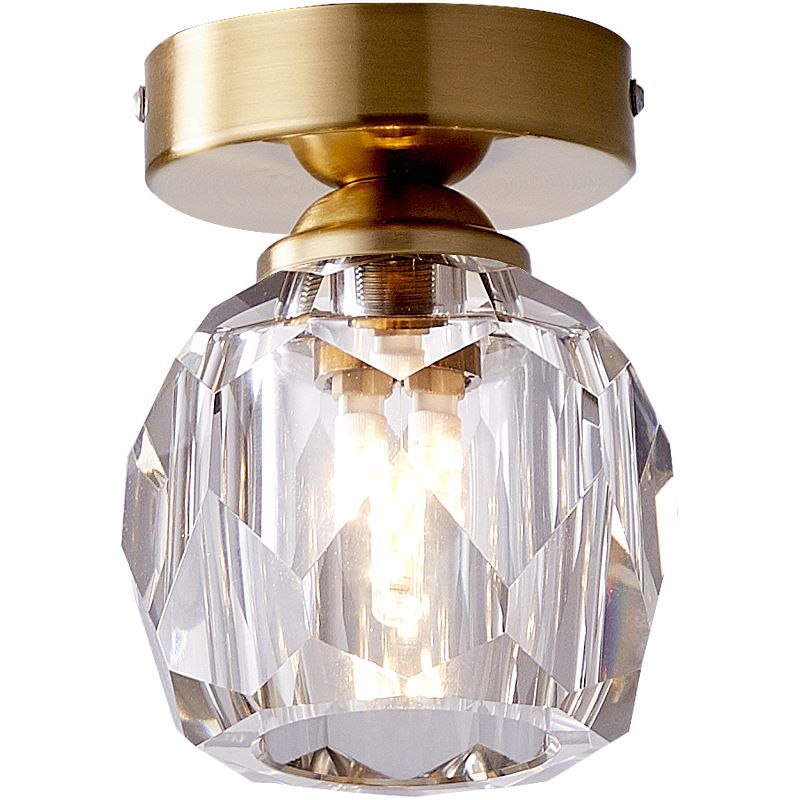 Pineapple Crystal Flush Mount Ceiling Light Fixture Modern Gold Flushmount Lighting