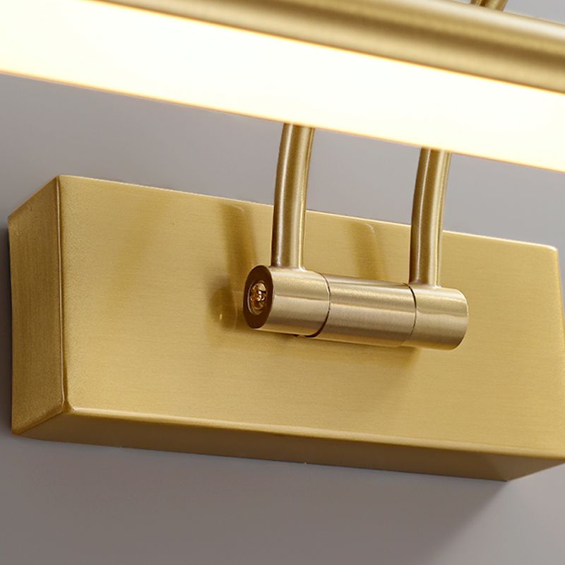 Modern Style Brass Extendable Vanity Light Straight LED Mirror Light in Gold for Bathroom