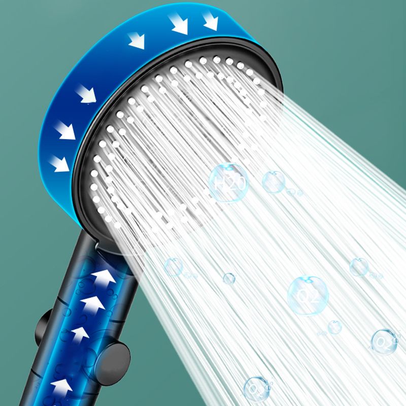 Modern 6 Setting Shower Head Adjustable Spray Pattern Matte Black Round Shower Head