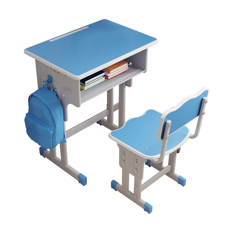 Wooden and Metal Writing Desk School Home Children Adjustable Study Desk