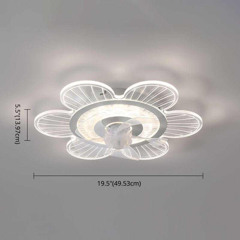 Éclairage de ventilateur de plafond ultrathin blanc simplicité LED acrylique semi-fluste Mount Lumière pour chambre à coucher