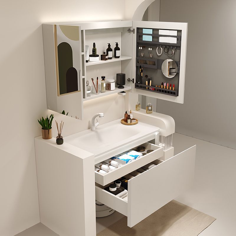 Wall Mount Bathroom Vanity Set Modern Bathroom Sink Vanity with Mirror