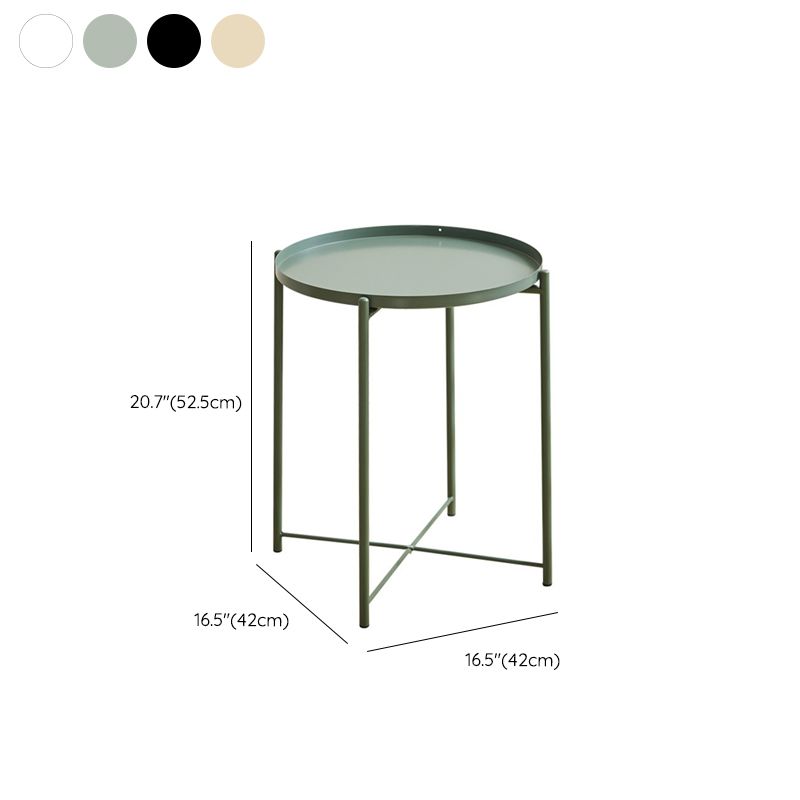 Contemporary Accent Table Nightstand Antique Finish Metal Bed Nightstand