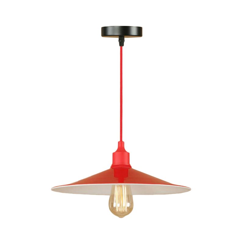 Éclairage de suspension de soucoupe rouge Métal de salon 1/3 têtes Swag Pendant Light