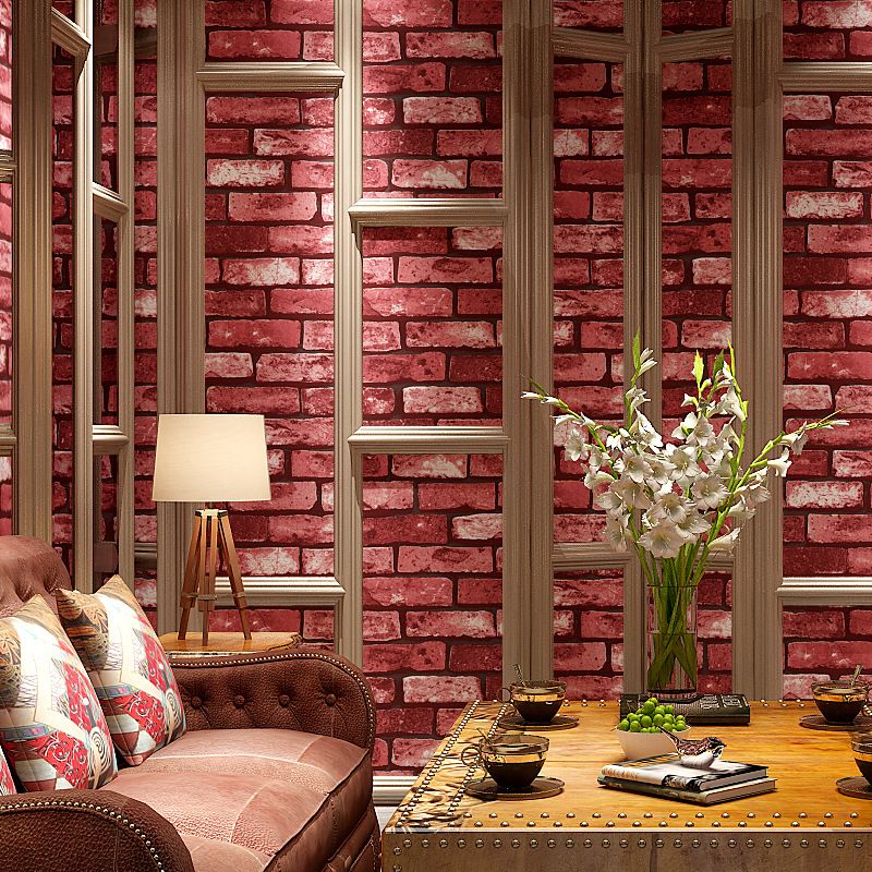 Shabby Brickwork Wallpaper Roll for Restaurant Architectural Wall Art, 31' x 20.5"