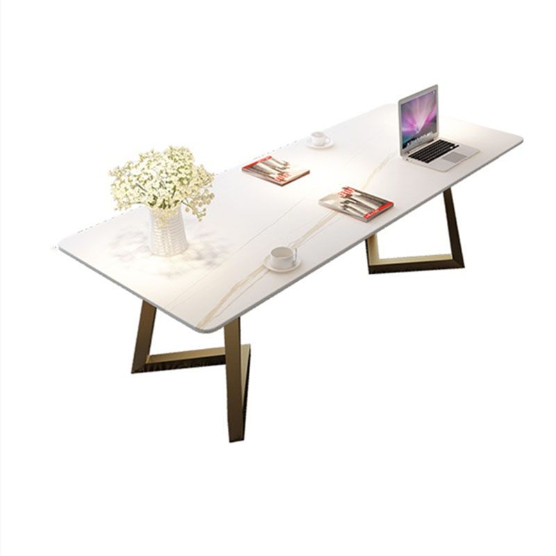 Modern Style Writing Desk Sintered Stone Rectangular Office Desk