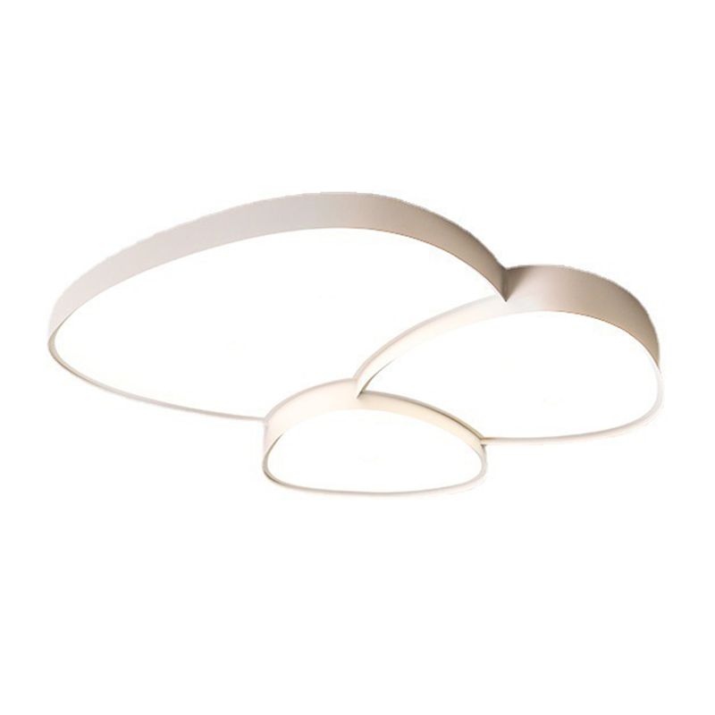 2/3-Light White Modernism Flush Mount Lighting LED Statement Ceiling Light for Foyer