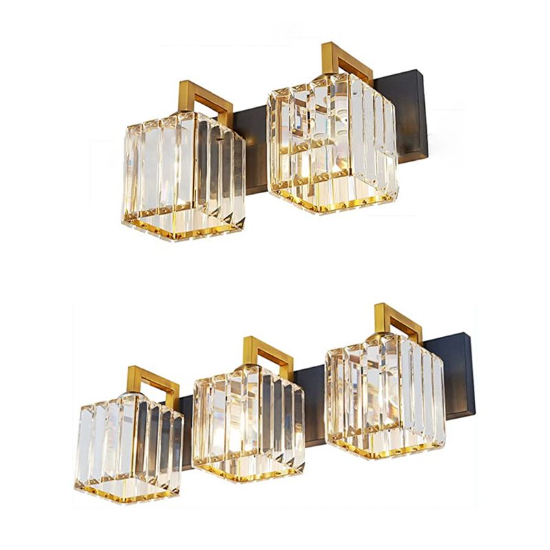 Golden Bath Vanity Lighting  2/3/4-Light Crystal Light for Bathroom