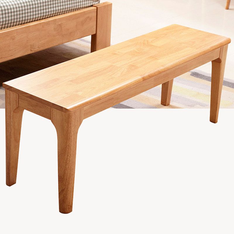 13.65-inch W Mid-Century Modern Seating Bench Solid Wood Bench