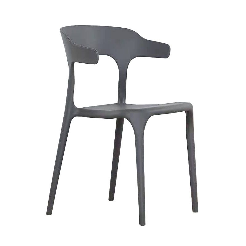 Contemporary Chairs Open Back Kitchen Armless Chair with Plastic Legs