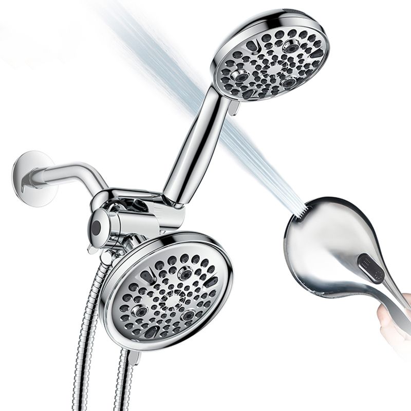 Contemporary Shower Combo Adjustable Shower Head Chrome Ceiling Mounted Round Shower Head