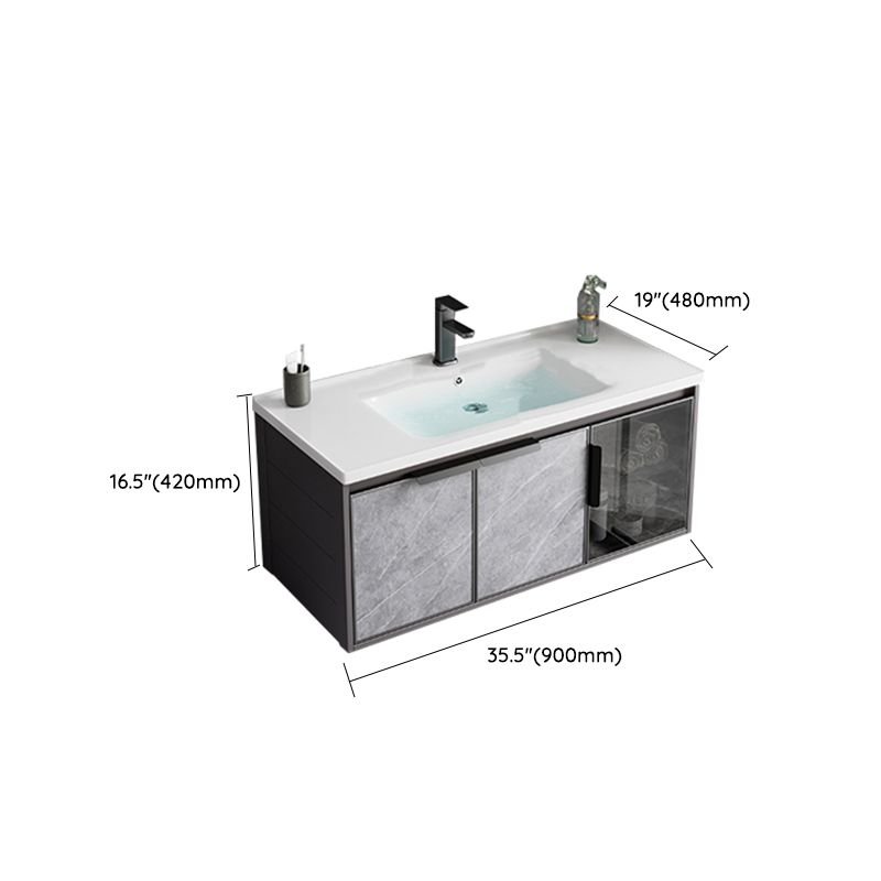 Metal Bathroom Sink Vanity Wall-Mounted Bathroom Vanity with Sink Included