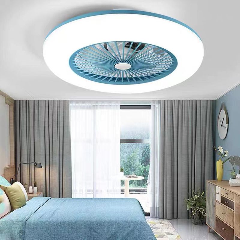 Metal Ceiling Fan Lamp Modern Style LED Ceiling Light for Bedroom