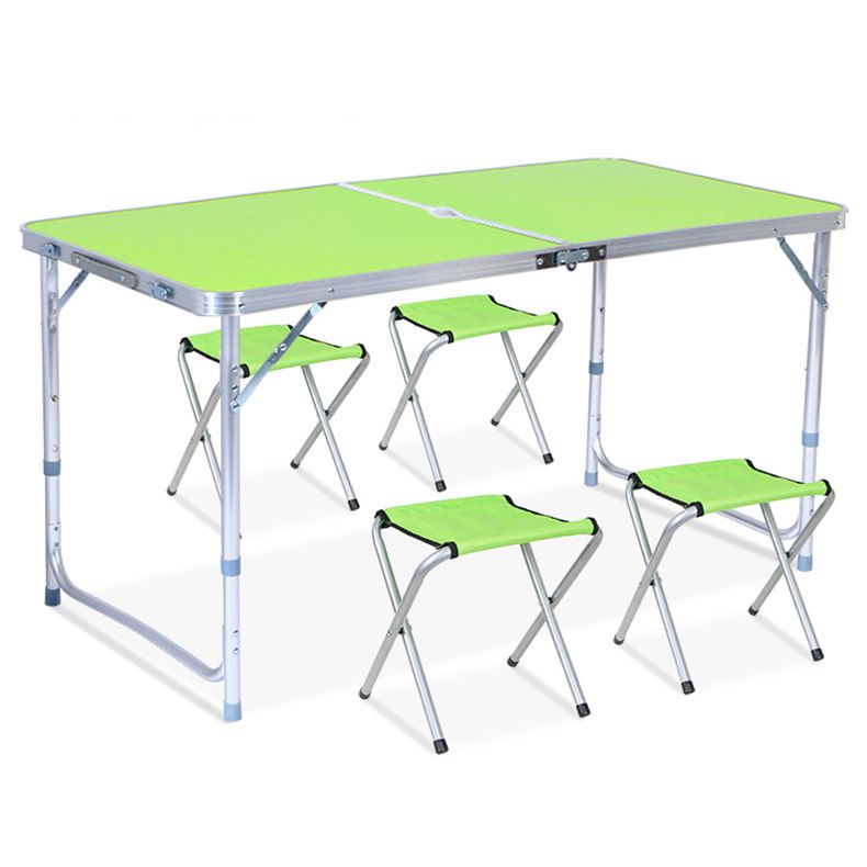 Contemporary Outdoor Table Rectangle Folding Table with Metal Base