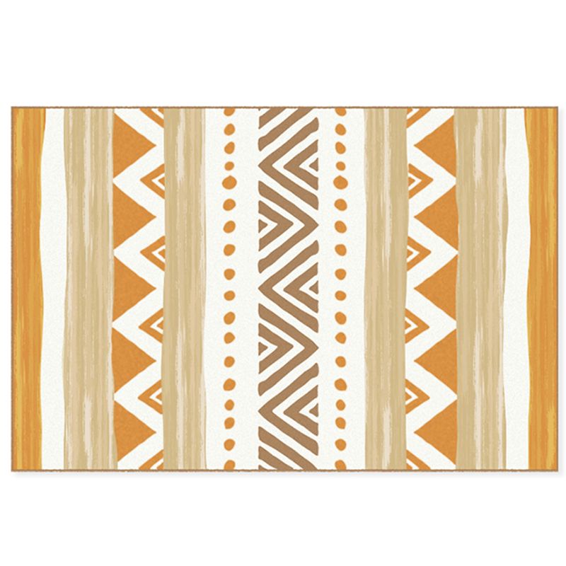 Simple Solid Color Bohemian Rug Polyester Tribal Pattern Area Rug Stain Resistant Carpet for Bedroom