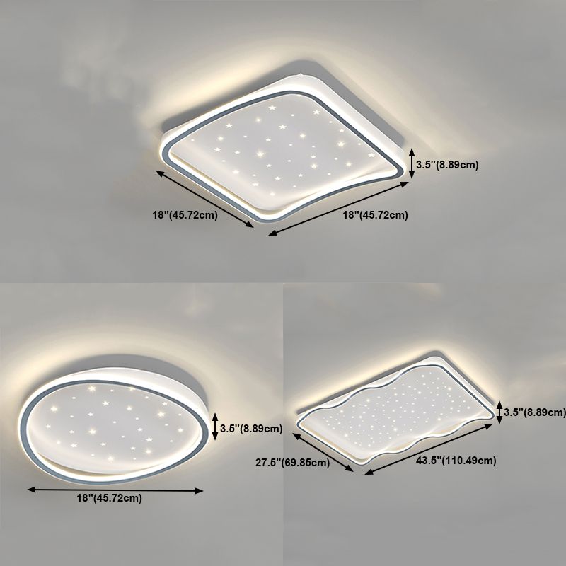 Geometry Shape LED Ceiling Lamp Modern Aluminium 1 Light Flush Mount for Living Room