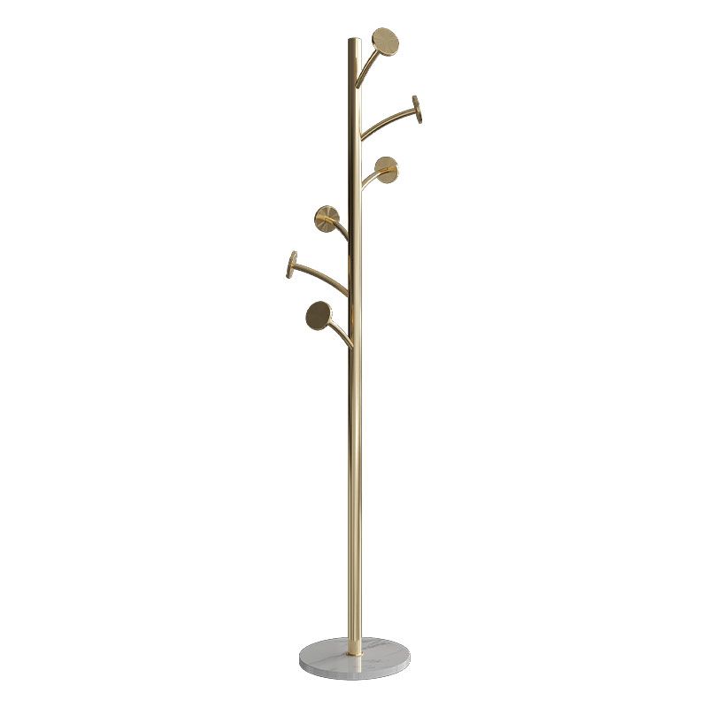 Modern Stainless Steel Hall Stand Floor Mounted 70.87" Tall Hall Tree with Marble Base