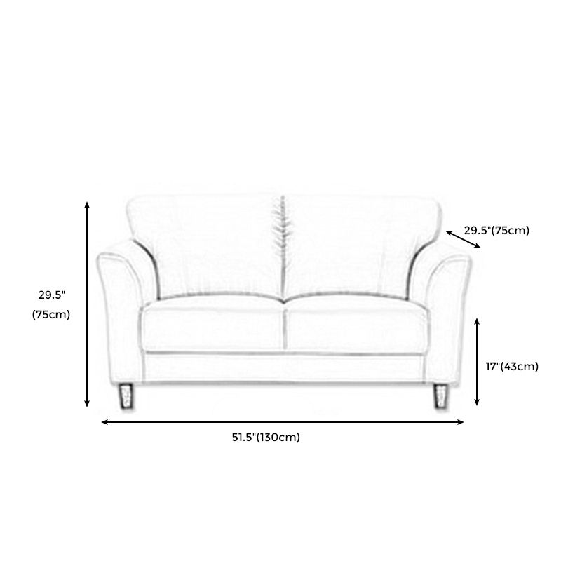 Modern Flared Arm Sofa Standard Wood Legs Sofa for Living Room