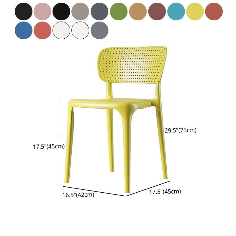 Contemporary Plastic Armless Chair Open Back Kitchen Room Chair