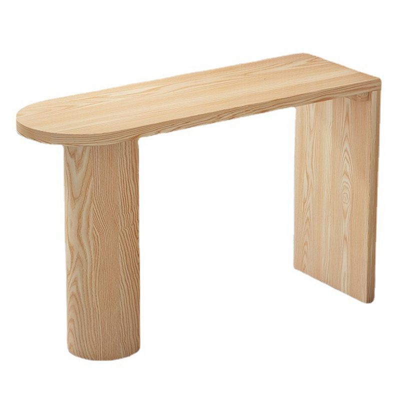 Pine Wood Bar Dining Table Contemporary Bar Table with Sled Base