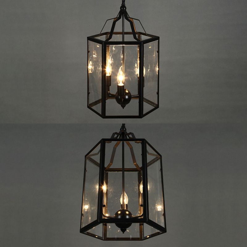 Candle Hanging Ceiling Fixture Industrial Black Metal Ceiling Hanging Light Fixture