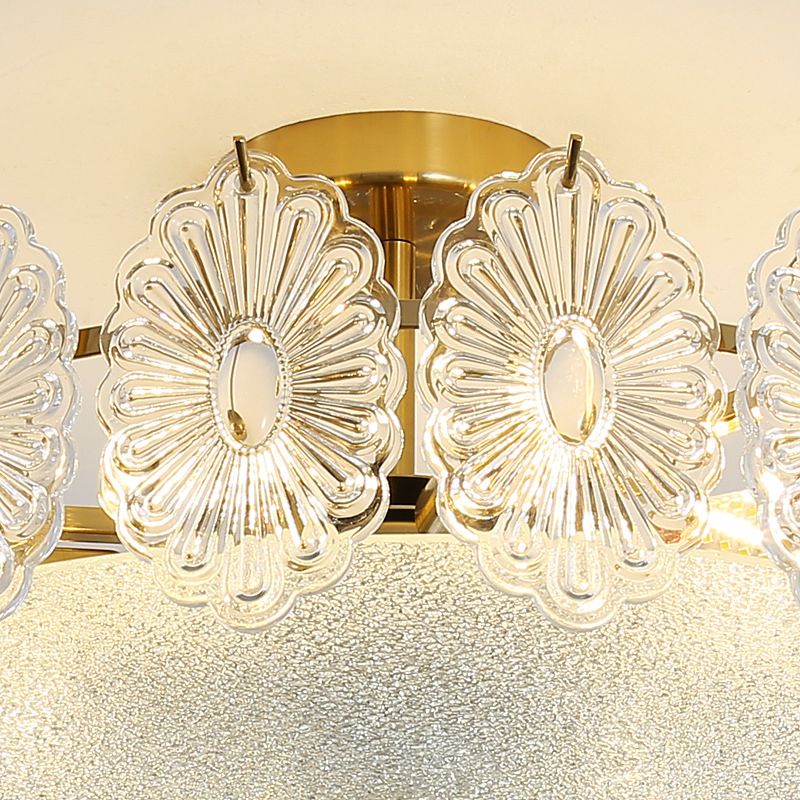 Nordic Glass Ceiling Light Household Flush Mount Light Fixture for Bedroom