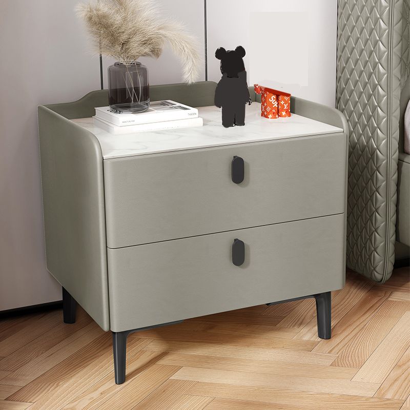 Contemporary Night Table Drawer Storage Bed Nightstand with Legs