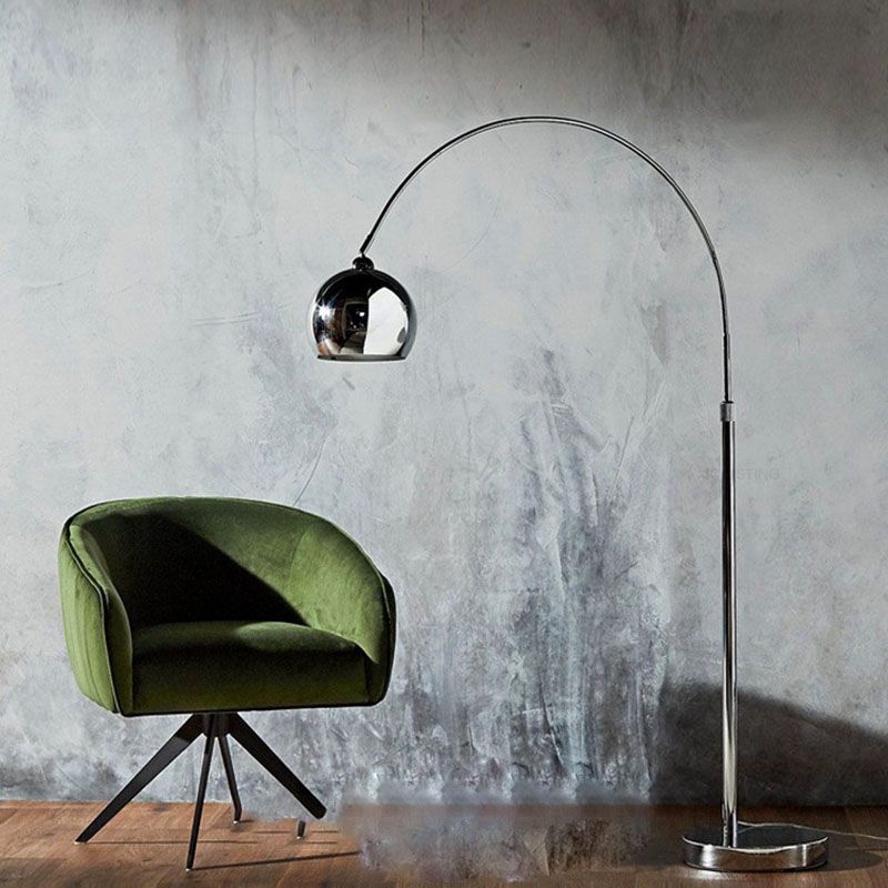 Metal Round Shape Floor Lamp Modern Style 1 Light Floor Lamp Fixture