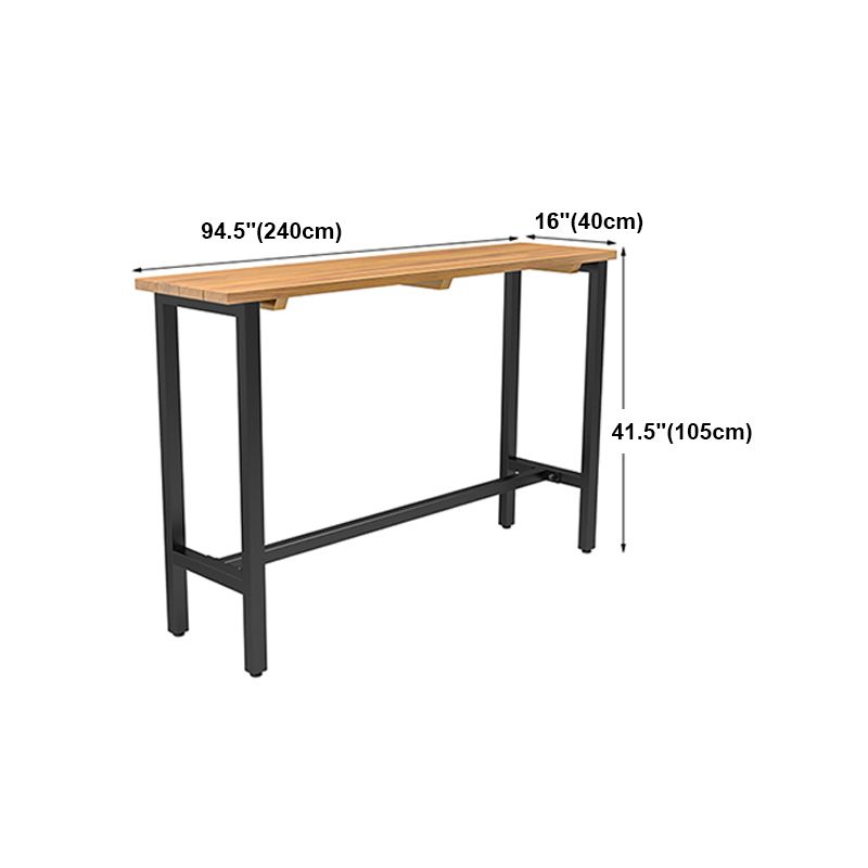 Industrial Bar Dining Table Solid Wood Bar Dining Table with Trestle Base