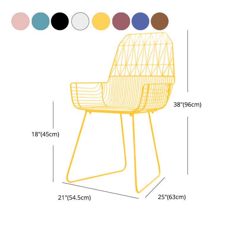 Contemporary Style Cross Back Chair Metal Dining Chair for Indoor