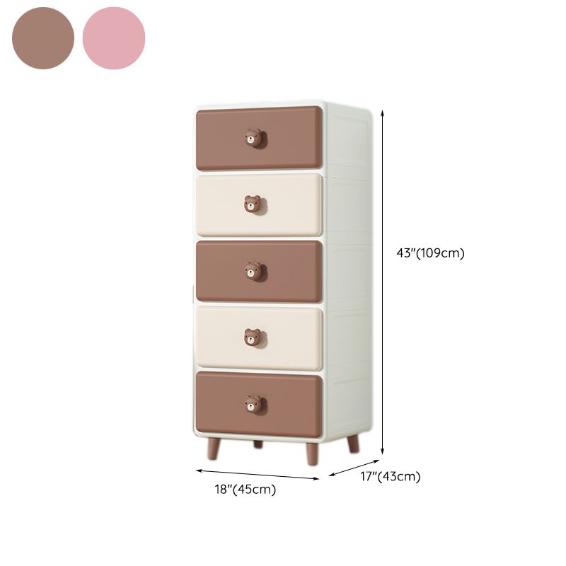 Modern Vertical Kids Nightstand Plastic Nursery Dresser for Home