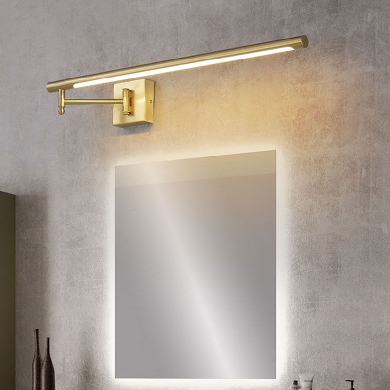 Lámpara de pared contemporánea de pared de tocador de tocador de metal lineal para el baño