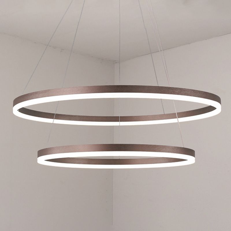 Metal Ring Chandelier Pendant Light Modern Style LED Hanging Pendant Light