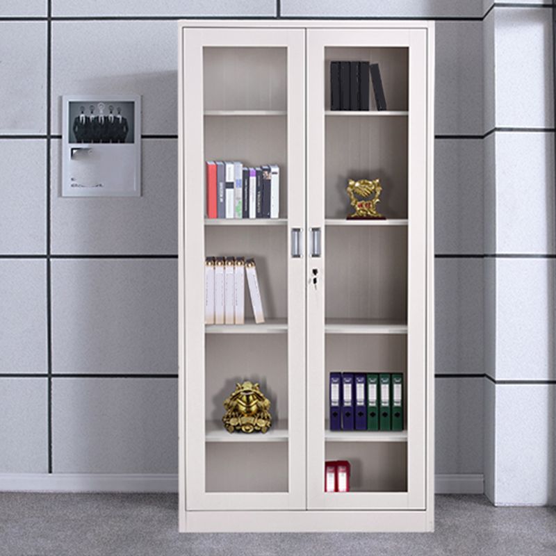 Contemporary File Cabinets Metal Frame Solid Color Vertical File Cabinet with Key Lock