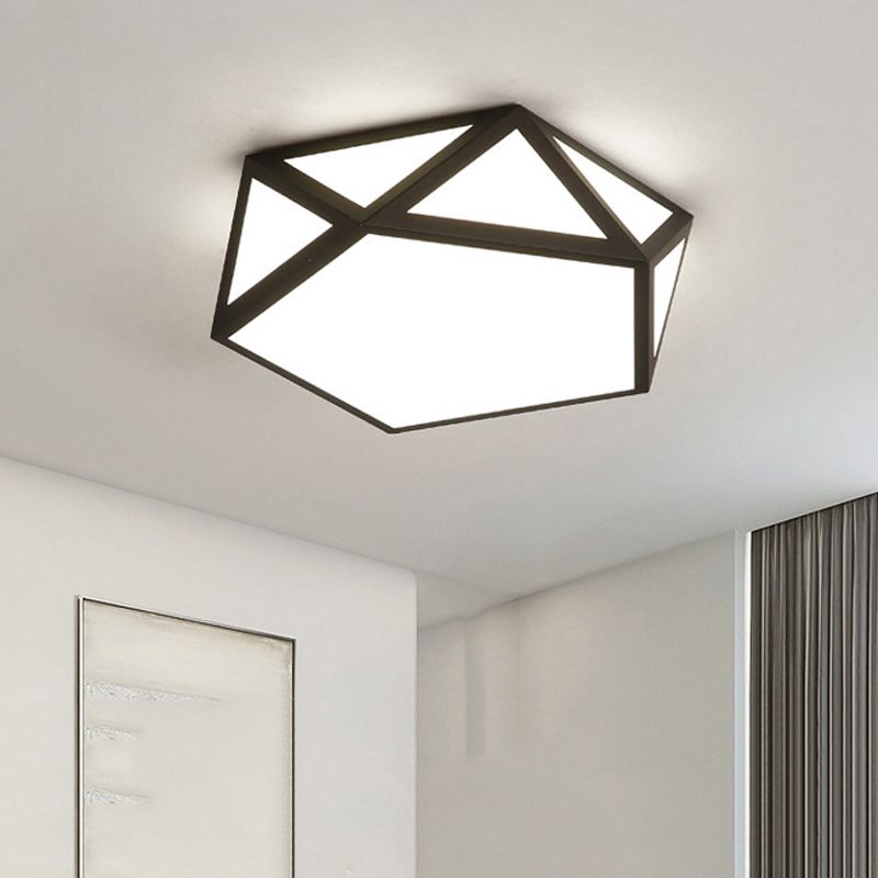 Geometric Flush Mount Light Contemporary Metal Ceiling Lamp for Bedroom