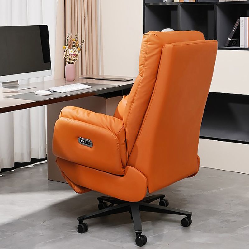 Orange Standard Recliner Power-Push Botton Recliners Position Lock