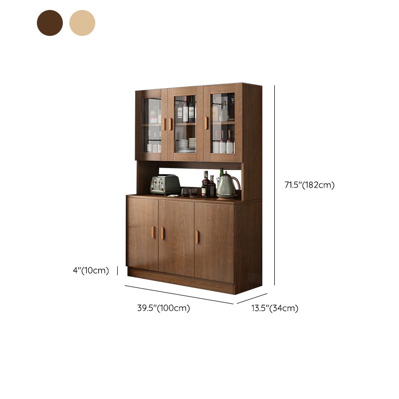 Contemporary Style Buffet Sideboard Wood Buffet Stand with Cabinets